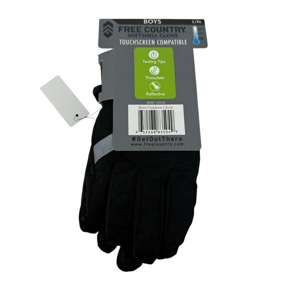 Free Country Boys Outdoor Softshell WinterGloves Touchscreen Compatible L/XL - Picture 2 of 4